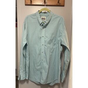 Wrangler Riata Blue Plaid Long Sleeve Men's Dress Shirt Size Xl Western Cowboy